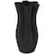 Black Contemporary Abstract Ribbed Ceramic Tulip Vase